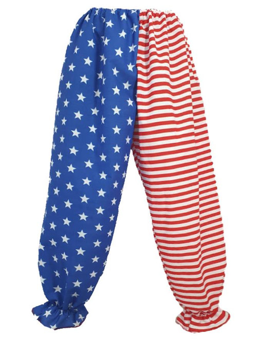 Adults Captain Spaulding USA Stars & Stripes Full Length Clown Pants Halloween Fancy Dress