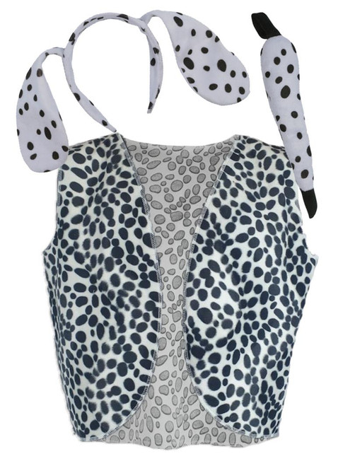Adults Dalmatian Animal Print Waistcoat, Tail & Ears World Book Day Fancy Dress