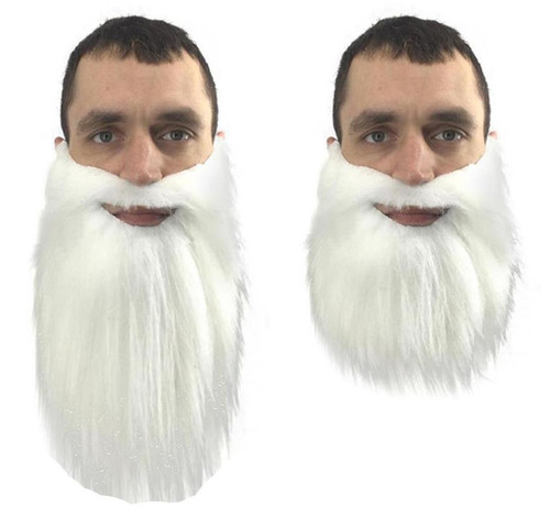 Adults Santa Claus Father Christmas St Nicholas White Faux Fur Beard Fancy Dress Costume Accessory