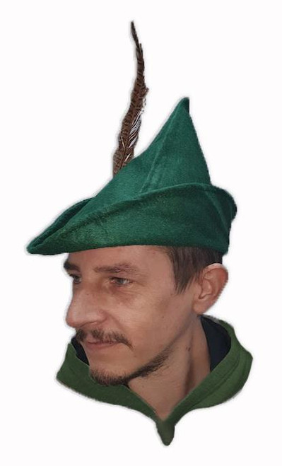 Adults Robin Hood Archer Novelty Hat With Feather Medieval Outlaw World Book Day Fancy Dress