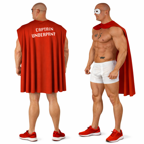Adults Captain Underpants Superhero Stag Night Party Fancy Dress Costume
