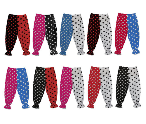Adults Half & Half Polka Dot Raggy Doll Long Length Bloomers Panto Clown Pants Victorian Fancy Dress Adults Half & Half Polka Dot Raggy Doll Long Length Bloomers Panto Clown Pants Victorian Fancy Dress