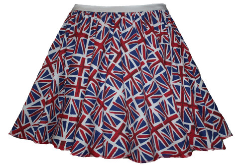 Childs Union Jack Flag 15" Length Skater Skirt United Kingdom UK Great Britain GB Supporters Fancy Dress [Age 8-12 Years]