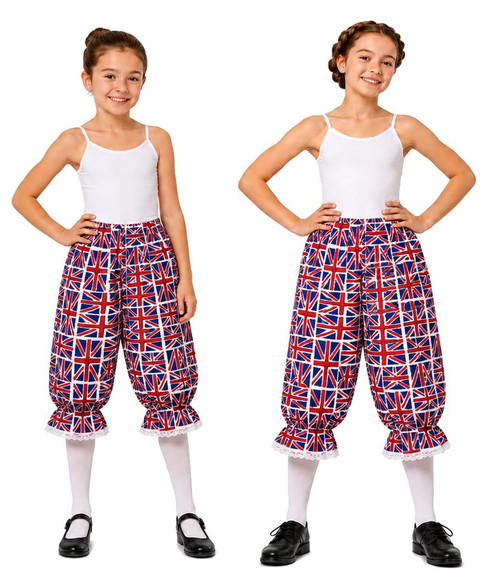 Childs Union Jack Flag Bloomers United Kingdom UK Great Britain GB Supporters Fancy Dress [Age 8-12 Years]