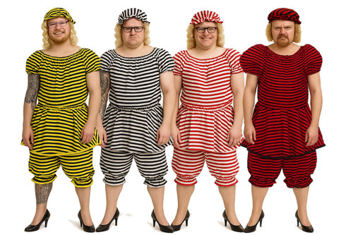 Adults Panto Dame 1920's Beach Belle Victorian Bathing Suit Fancy Dress Costume [2 Sizes, 2 Colours]