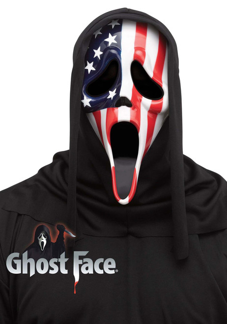 Official Ghost Face Patriotic USA Flag Scream Mask Official Ghost Face Patriotic USA Flag Scream Mask