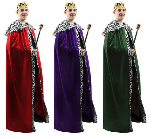 Adults Royal King Queen Robes & Crown 3 Wise Men Nativity Fancy Dress Costume [One Size]