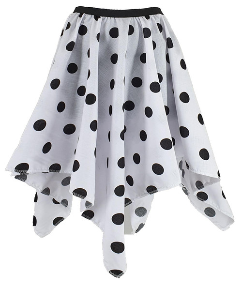 Adults Cruella Dalmation Spot Handkerchief Skirt World Book Day Fancy Dress [2 Sizes]