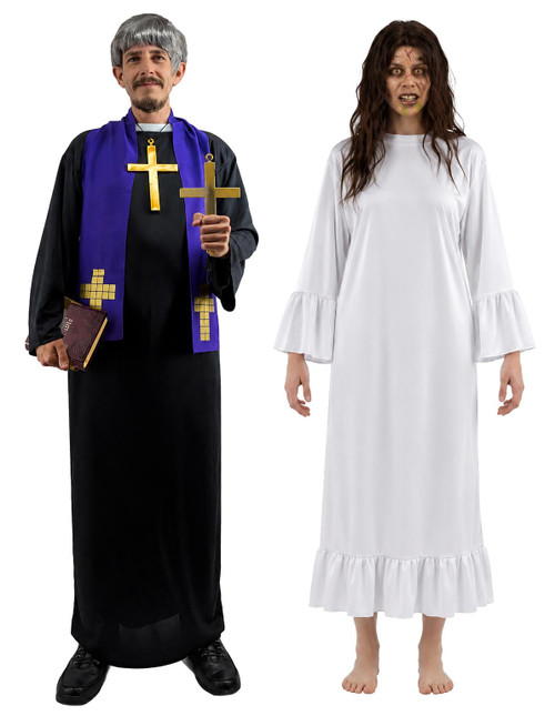 Adults Regan Macneil Father Damien Exorcist Halloween Fancy Dress Costume