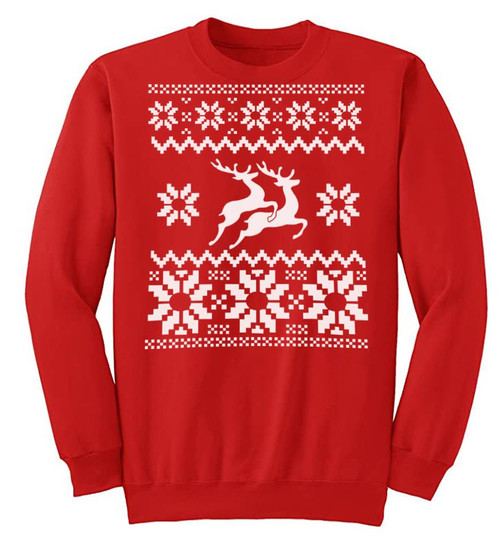 Adults Randy Reindeer Rudolph Fun Festive Red Unisex Xmas Christmas Jumper