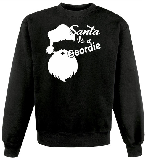 Adults Santa is a Geordie Newcastle Tyneside Black Festive Unisex Christmas Jumper