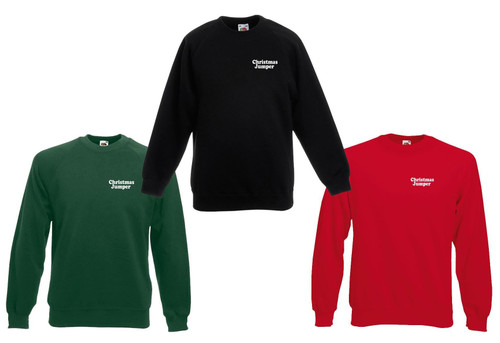 Adults No Frills Basic Dull Mans Boring Xmas Festive Black Christmas Jumper [3 Colours]