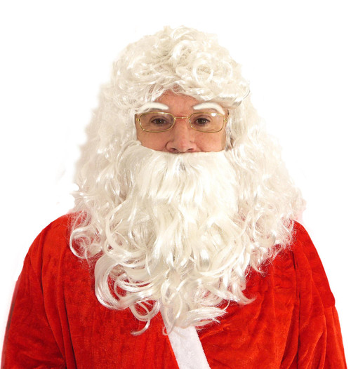 Adults Santa Claus Wig Beard & Eyebrows Father Christmas Fancy Dress Costume Accessory