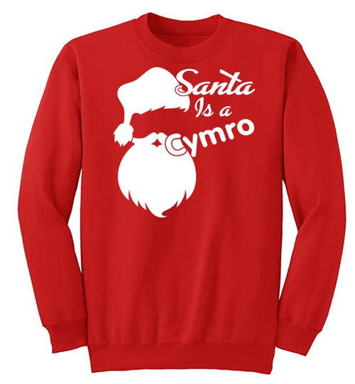 Adults Santa is a Cymro Welsh Wales Cymru Unisex Festive Red Christmas Jumper Adults Santa is a Cymro Welsh Wales Cymru Unisex Festive Red Christmas Jumper