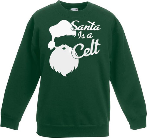 Adults Santa is a Celt Wales Scotland Ireland Unisex Festive Green Christmas Jumper