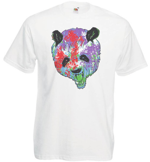 Mens Water Colour Painted Panda Bear Animal Nature White Unisex T-Shirt Mens Water Colour Painted Panda Bear Animal Nature White Unisex T-Shirt