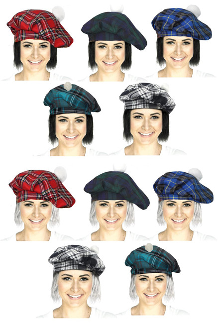 Adults Tartan Tam O'Shanter Scottish Novelty Fancy Dress Hat