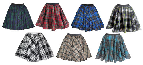 Adults 15" Length Full Circle Traditional Tartan Skater Skirt Scotland Burns Night Hogmanay Fancy Dress