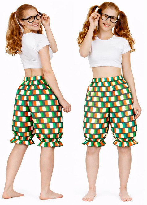 Adults Tricolor National Flag of Ireland Short Length Bloomers St Patricks Day Irish Fancy Dress
