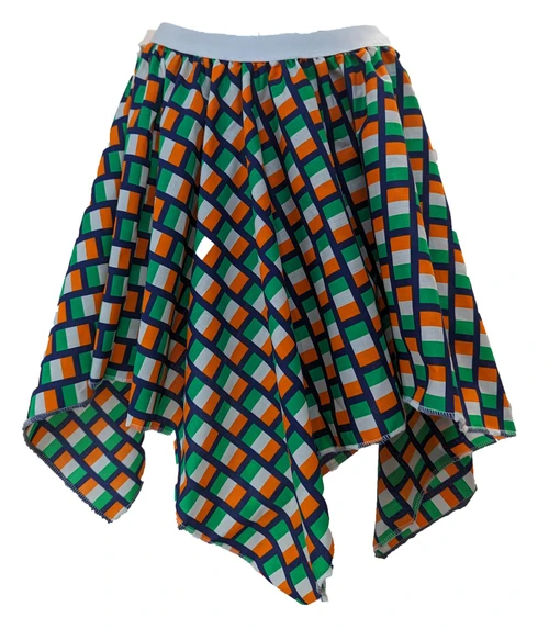 Adults Tricolour National Flag of Ireland Handkerchief Skirt St Patricks Day Irish Fancy Dress