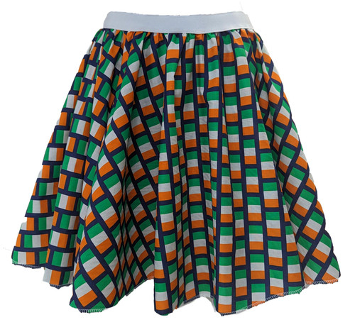 Adults Tricolor National Flag of Ireland 15" (38cm) Length Skirt St Patricks Day Irish Supporters Fancy Dress