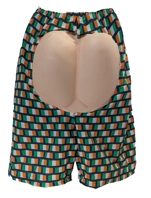 Adults Ireland Tricolour Flag St Patricks Day Bum Out Shorts Irish Sports Supporters Fancy Dress