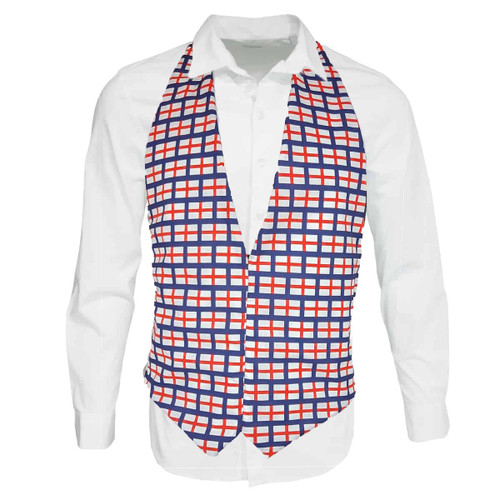 Adults St Georges Day Cross England Flag Backless Waistcoat English Supporters Fancy Dress
