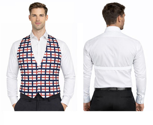 Adults St Georges Day Cross England Flag Backless Waistcoat English Supporters Fancy Dress