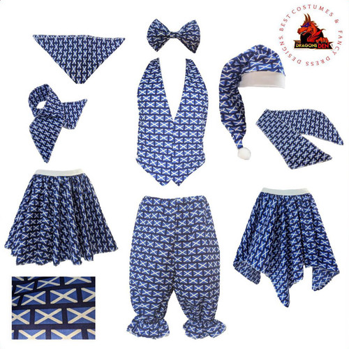 Adults Scotland National Flag Saltire St Andrews Cross Scottish Football Rugby Supporters Fancy Dress