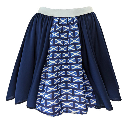 Adults National Flag of Scotland 15" (38cm) Length Panel Skirt St Andrews Cross Saltire Supporters Fancy Dress