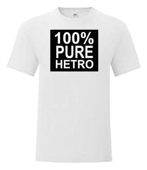 Adults 100% Hetro British Cult Clubbing Film Movie Unisex White T-Shirt Adults 100% Hetro British Cult Clubbing Film Movie Unisex White T-Shirt