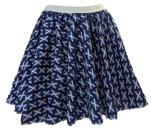 Adults National Flag of Scotland St Andrews Cross Saltire Scottish Supporters 15" (38cm) Length Skater Skirt Fancy Dress