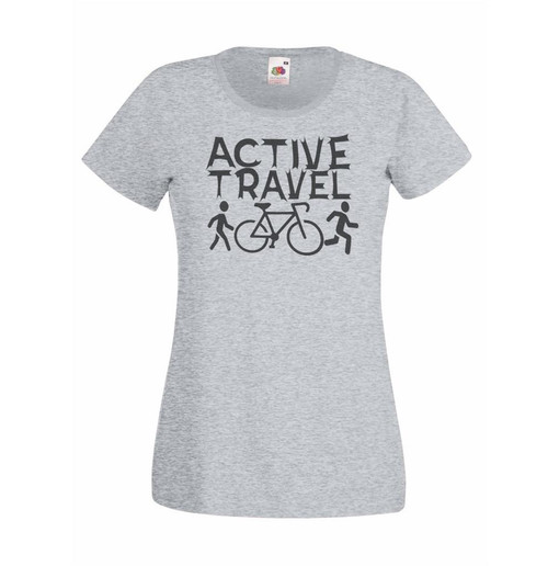 Womens Active Travel Walk Ride Run Daily Exercise Fitness Lady Fit Grey T-Shirt Womens Active Travel Walk Ride Run Daily Exercise Fitness Lady Fit Grey T-Shirt