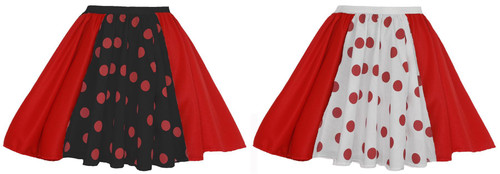 Childs Red Nose Polka Dot Panel Skirt Clown Circus Bigtop Fancy Dress