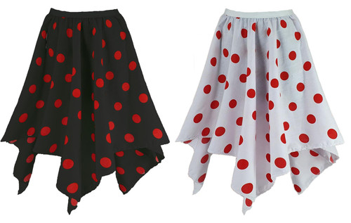 Childs Red Nose Day Comic Relief Polka Dot Handkerchief Skirt Fancy Dress
