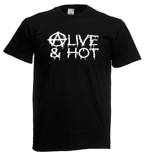 Adults Alive & Hot Gay Pride 1980s Anarchy Quote Unisex Black T-Shirt