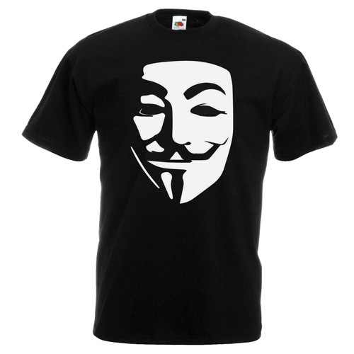 Mens Anonymous Hacker Guy Fawks Hacktivist Vendetta Unisex Black T-Shirt Mens Anonymous Hacker Guy Fawks Hacktivist Vendetta Unisex Black T-Shirt
