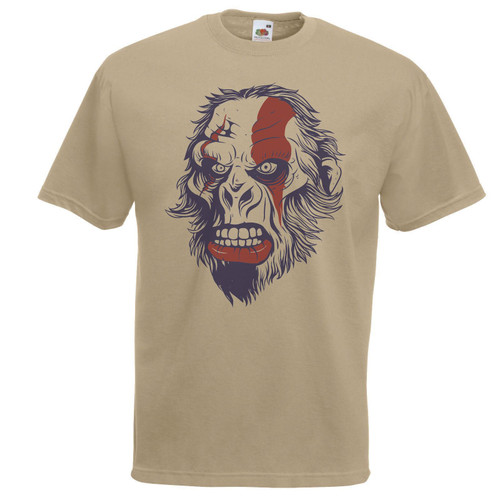 Adults Ape of War Spartan Warpaint Ghost of Sparta Spoof Unisex Khaki T-Shirt