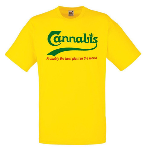 Adults Cannabis Best Plant In The World Stoner Weed Grow Unisex Yellow T-Shirt Adults Cannabis Best Plant In The World Stoner Weed Grow Unisex Yellow T-Shirt