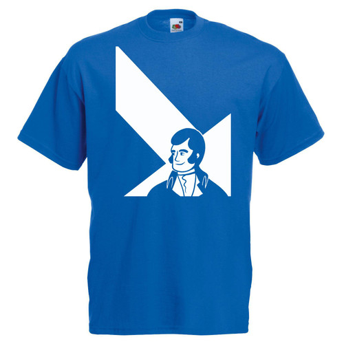 Adults Robert Burns Saltire Scotland Poet Burns Night Unisex Blue T-Shirt