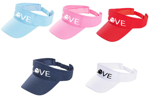 Adults Adjustable Sports Sun Visor With Love & Tennis Ball Design