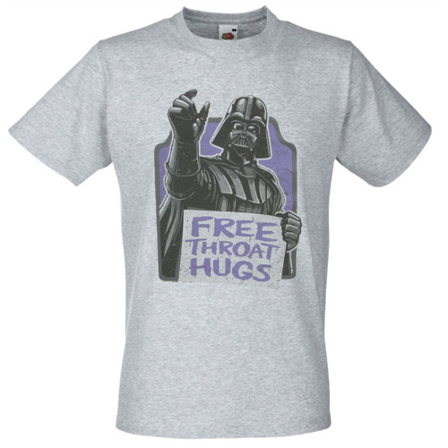 Adults Free Throat Hugs Funny Evil Lord Galaxy Wars Unisex Grey T-Shirt