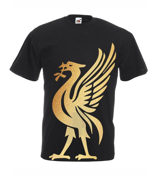 Adults Liver Bird YNWA Liverpool Scouse Liverpudlian Logo Unisex Black T-Shirt