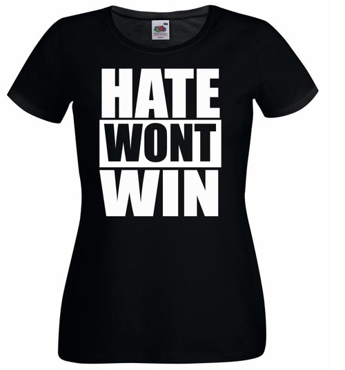 Womens Hate Wont Win Stop Online Abuse Anti Racism Black Lady Fit T-Shirt Womens Hate Wont Win Stop Online Abuse Anti Racism Black Lady Fit T-Shirt
