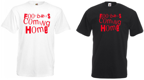 Adults Footballs Coming Home Pistol Font England Supporter Unisex T-Shirt
