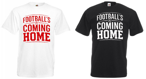 Adults Footballs Coming Home Pistol Font England Supporter Unisex T-Shirt