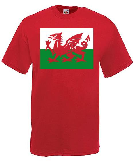 Mens Welsh Dragon Wales St David Cymru Y Ddraig Goch Red Unisex T-Shirt