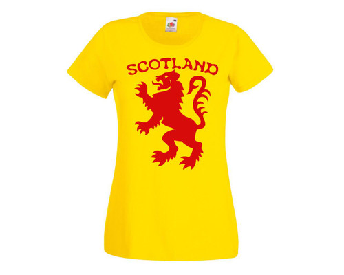 Womens Royal Standard of Scotland Lion Rampant Scottish Yellow Lady Fit T-Shirt