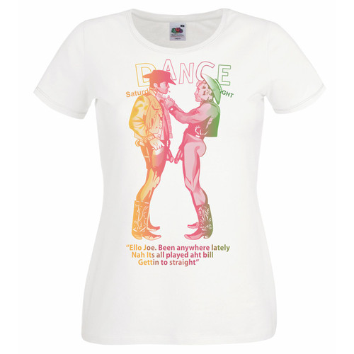 Womens Vicious Pistol Punk Rock Gay Cowboy White Lady Fit T-Shirt