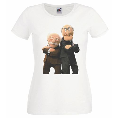Womens Grumpy Old Men Puppets 1980's TV Show Funny White Lady Fit T-Shirt